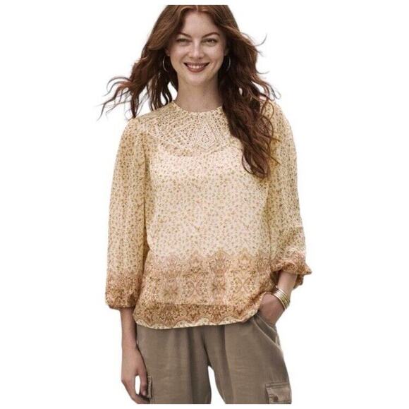 Women's Matilda Jane Good Hart Bonneau Womens Floral Print Blouse‎ Medium Sheer - Picture 1 of 14